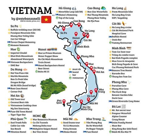 Welcome to Vietnam | Hi travellers! Sharing this updated map of Vietnam | Facebook Vietnam Itinerary 1 Month, Vietnam Tourist Map, Hanoi Vietnam Itinerary, Cao Bang, Vietnam Attractions, Vietnam Trip, Hai Van Pass Vietnam, Sa Pa, Mountain Hiking