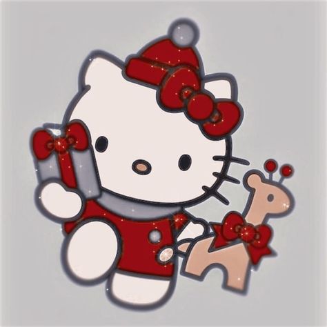 Eu que fiz de cc a:@.beachrlwx Christmas Pfps Cute, Jewelpet Icons, Xmas Pfp, Christmas Profile Pictures, Creative Tile, Hello Kitty Crafts, Hello Kitty Aesthetic, Preppy Christmas, Hello Kitty Coloring