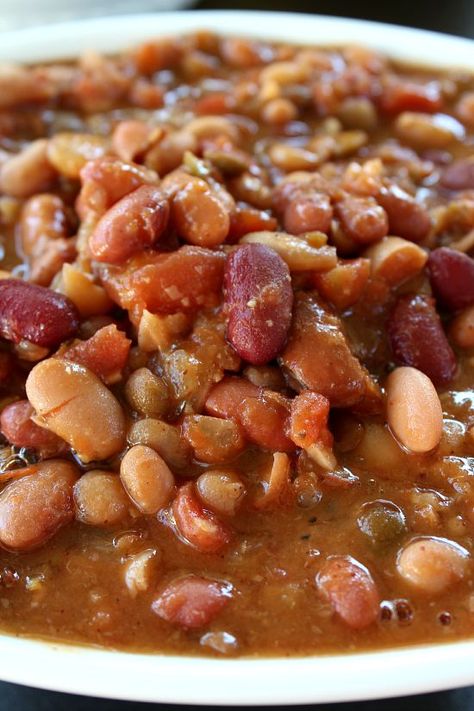 Crock Pot Multi Bean Soup - Great Grub, Delicious Treats Multi Bean Soup, Mixed Bean Recipes, Crockpot Beans, Bean Soup Crockpot, Bisque Recipes, Crockpot Soups, Vegan Crockpot Recipes, Soup Crockpot, 15 Bean Soup