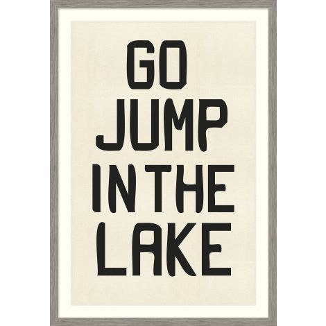 Go Jump in the Lake Fun Lake House Decor, Vintage Lake Cabin Decor, Camp Flag, Lake Hartwell, Lake House Wall Art, Lake Artwork, Vintage Village, Raw Canvas, Lake Time