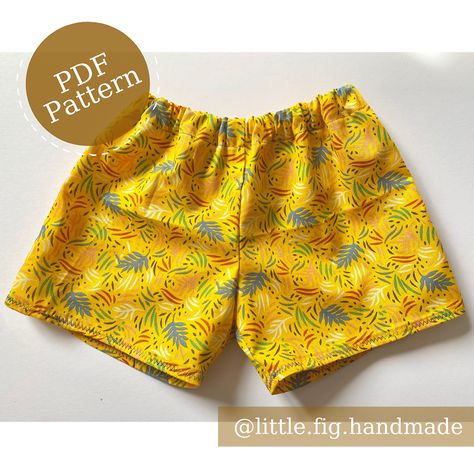 Make your own - Children's Simple Unisex Summer Shorts FREE PDF Sewing Pattern Diy Shorts Pattern, Baby Shorts Pattern Free, Kids Shorts Pattern, Baby Shorts Pattern, Shorts Pattern Free, Kids Clothes Patterns, Childrens Sewing Patterns, Shorts Pattern, Diy Shorts