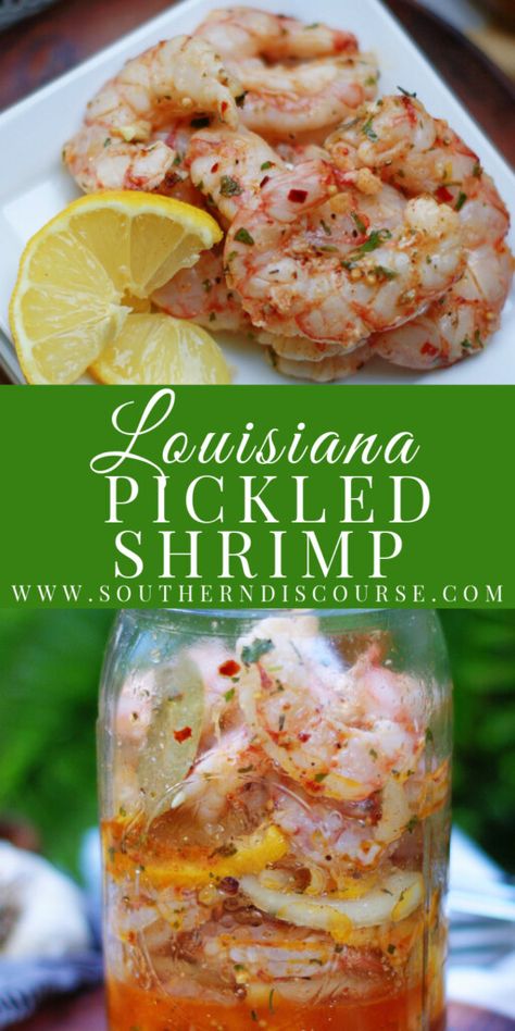 Southern Seafood Recipes, Shrimp Recipes Appetizers, Shrimp Breakfast Recipes, Seafood Appetizer Recipes, Pickled Shrimp Recipe, Buttery Pasta, Pickled Items, Louisiana Shrimp, Nola Recipes