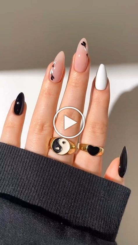 + + "Get inspired with these stunning nail art designs! From chic minimalism to bold and colorful patterns...evate your nail game with these trendy ideas. Perfect for any occasion! " NOTE Video credits goes to Respective owners. homecoming nails for black dress, sparkly nails, !!