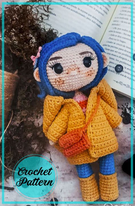 Lovely Coraline Doll Pattern, Caroline Crochet Doll, Crochet Base Dolls Free Patterns, Caroline Crochet Free Pattern, Free Coraline Crochet Pattern, Free Crochet Dolls Patterns, Lovely Crochet Pattern, Crochet Betty Boop Doll Free Pattern, One Color Amigurumi Free Pattern