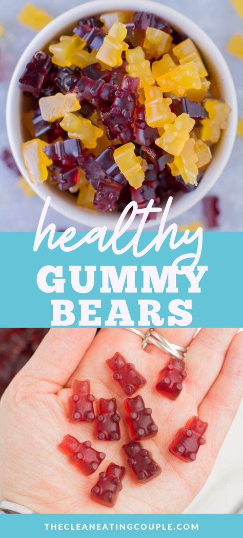 Healthy Gummy Bears, Blueberry Gummies, Gummy Fruit Snacks, Strawberry Gummies, Homemade Gummy Bears, Healthy Gummies, Homemade Gummies, Gummies Recipe, Healthy Candy