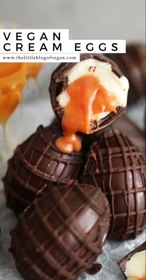 Creme Eggs, Vegan Easter, Vegan Baking Recipes, Vegan Junk Food, Vegan Candies, Healthy Vegan Desserts, Vegan Meal Plans, Vegan Dessert Recipes, Vegan Treats