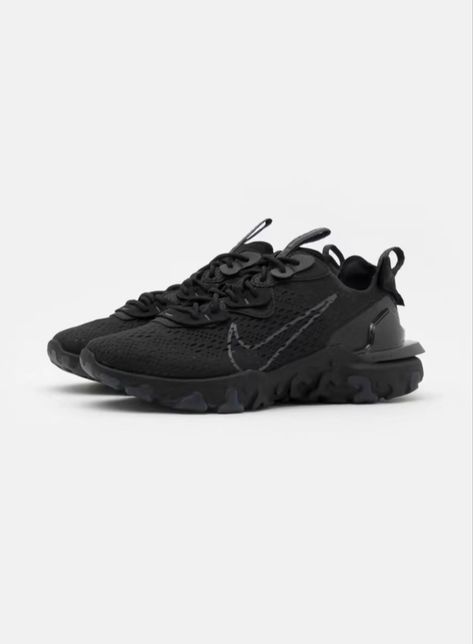 Nike React Vision Outfit, Nike Vision, Shoes For School, Nike React Vision, Jordan Shoes Retro, Nike Trainers, Black Trainers, Nike React, Trendy Shoes