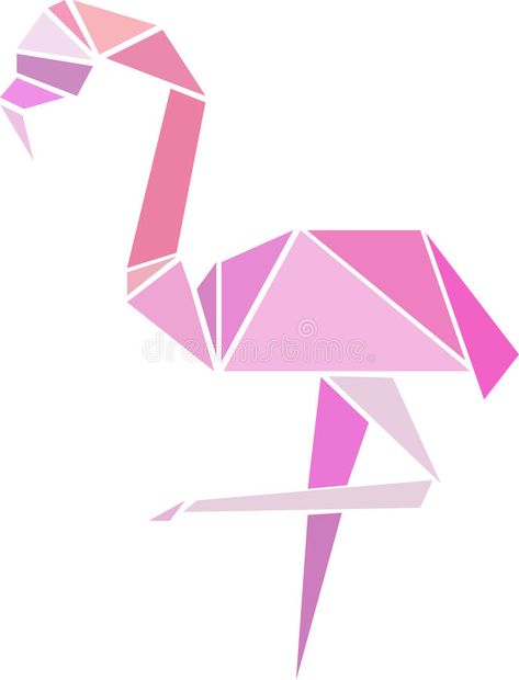 Photo about Pink flamingo vector illusration. Simple origami geometric flat style. Illustration of geometric, origami, flamingo - 92141629 Flamingo Vector, Simple Origami, Geometric Origami, Origami Easy, Flat Style, Pink Flamingo, Pink Flamingos, Fashion Flats, Geometric Shapes