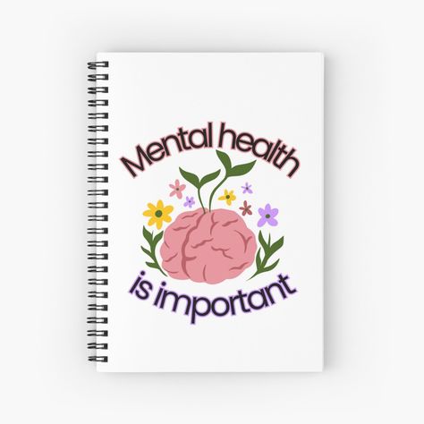 Get my art printed on awesome products. Support me at Redbubble #RBandME: https://www.redbubble.com/i/notebook/Mental-Health-Is-Important-Take-Care-of-Your-Brain-Mental-Health-Awareness-Design-by-Jenaxbelle/160553977.WX3NH?asc=u Design Journal, Health Awareness, Your Brain, Mental Health Awareness, Journal Notebook, Take Care Of Yourself, Take Care, Brain, Awesome Products