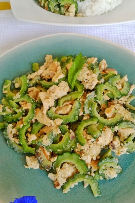 Ginisang Ampalaya with Egg, Bitter Melon with Egg Stir-Fry, Mom Food Blog Filipino Food Vegetables, Ginisang Ampalaya With Egg, Filipino Healthy Food, Healthy Filipino Food, Filipino Ulam Ideas, Gulay Recipe Filipino Food, Salted Egg Recipe, Ampalaya Recipe, Ampalaya With Egg