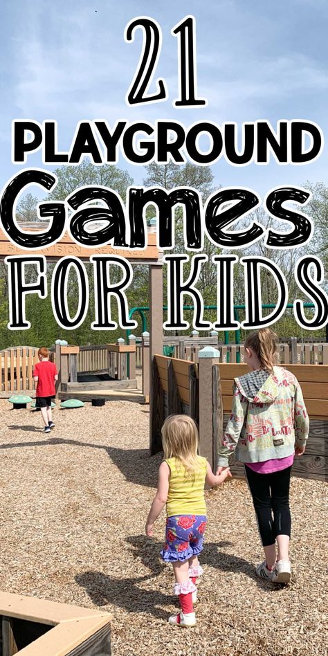 Get ready for some exhilarating outdoor activities with our list of 21 Playground Games for Kids! From timeless classics to innovative modern games, we've got an array of options to keep your children engaged and active on the playground. Each game comes with easy-to-follow instructions, making this the perfect guide for those seeking summer fun or planning a field day. School Playground Games, Outside Preschool Games, Preschool Playground Games, Outdoor Classroom Day Activities, Kindergarten Recess Games, Playground Games For Preschool, Fun Games To Play At The Park, Outside Group Games, Outdoor School Games