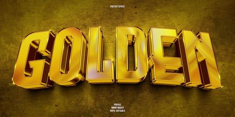 Golden 3d editable text effect | Premium Psd #Freepik #psd #golden-text-effect #gold-text-effect #gold-title #gold-text Psd Text Effect, Gold Font, Photoshop Text Effects, 3d Font, 3d Text Effect, Gold Text, 3d Text, Text Effect, Text Effects