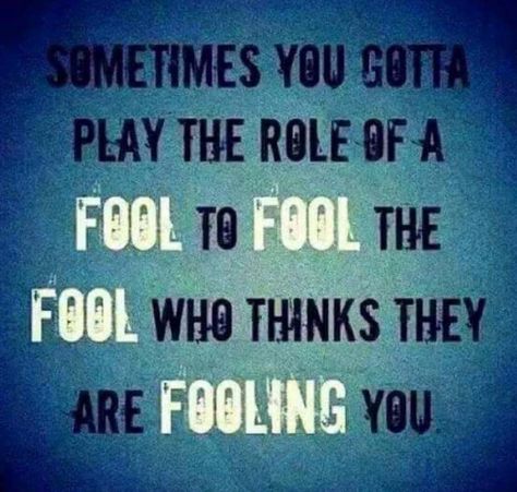 Sometimes you have to act like a fool to fool a fool. Fool Quotes, Determination Quotes Inspiration, Determination Quotes, Quote Of The Week, Lessons Learned, A Quote, Good Advice, The Words, Great Quotes