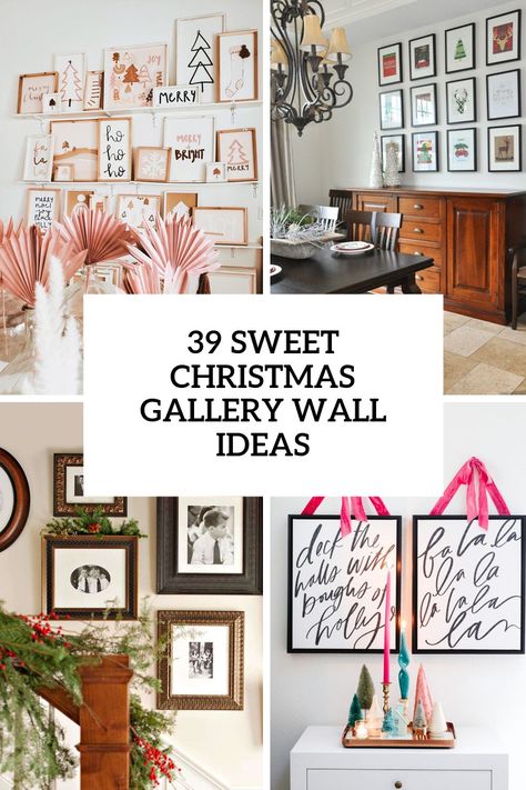 sweet christmas gallery wall ideas Picture Wall Christmas Decor, Christmas Photo Display Family Pictures, Christmas Decor On Wall, Christmas Gallery Wall Ideas, Christmas Photo Display, Winter Gallery Wall, Christmas Color Schemes, Gallery Wall Template, Diy Christmas Wall