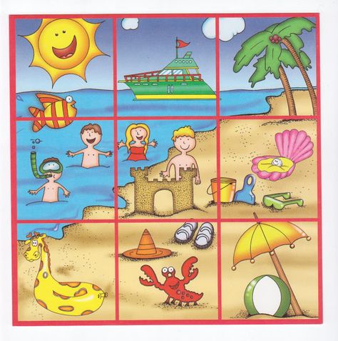 Lotto 1 , free printable /LOTO DE AMBIENTES - silaine - Picasa Webalbums Diy Educational Toys For Toddlers, Ocean Bingo Free Printable, Kindergarten Puzzles, Nursing Printables, Animal Puzzle Printable, Pangaea Puzzle, Special Education Behavior, Summer Puzzle, Sunsout Puzzles