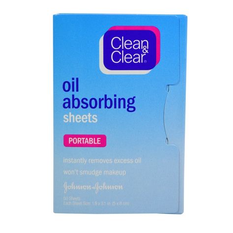 Clean and Clear Oil Absorbing Sheets  #beautyproducts #skincare #oilyskin #blottingpaper Oil Control Paper, Differin Oil Absorbing Moisturizer, Oil Cleaners Face, Oil Blotting Sheets, Compressed Skin Care Mask Sheets, Smudged Makeup, Oily Skin Remedy, Acne Overnight, Normal Skin Type