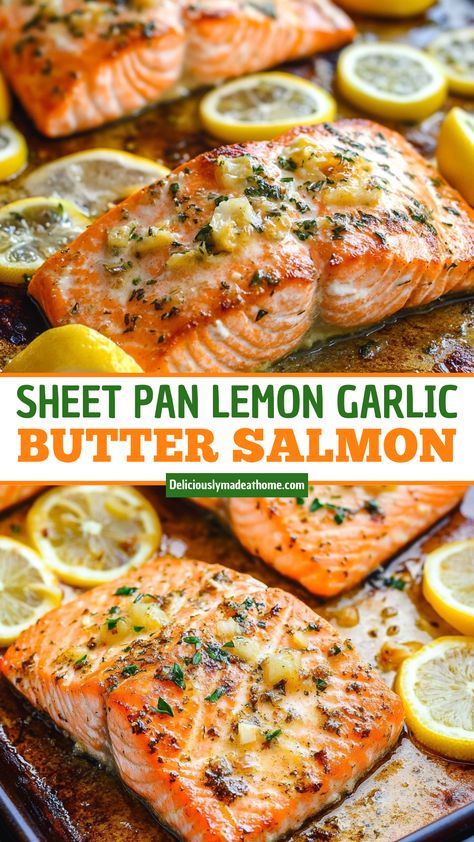 BAKED SALMON WITH LEMON BUTTER CREAM SAUCE Salmon Recipes Baked Lemon Garlic, Easy Salmon Oven Recipes, Salmon Diet Recipes, Easy Good Salmon Recipes, Salmon Family Dinner, Best Salmon Dinner Recipes, Baked Salmon Dinner Ideas, Quick Healthy Dinner Recipes For Two, Salmon Recipes For Meal Prep