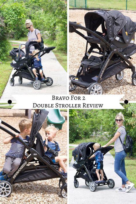 Best Double Stroller. Bravo For 2 Sit and Stand Stroller. Lightweight Double stroller. Self Standing and Easy to Push! #carseatandstroller 2 Seat Stroller, Double Stroller For Infant And Toddler, Best Lightweight Stroller, Chicco Stroller, Britax Stroller, Kids Strollers, Best Double Stroller, Best Baby Strollers, Car Seat Reviews