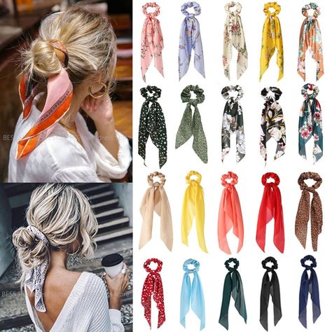 Cheap Women's Hair Accessories, Buy Quality Apparel Accessories Directly from China Suppliers:Fashion Chiffon Bowknot Elastic Headband Women Hair Ties Girls Scrunchies Ponytail Holder for Lady Hair Bands Hair Accessories Enjoy ✓Free Shipping Worldwide! ✓Limited Time Sale ✓Easy Return. Silk Scarf Bag, Ribbon Ponytail, Ponytail Scarf, Scarf Hair Tie, Hair Bands For Ladies, Geometric Butterfly, Lady Hair, Headband Women, Scarf Hair