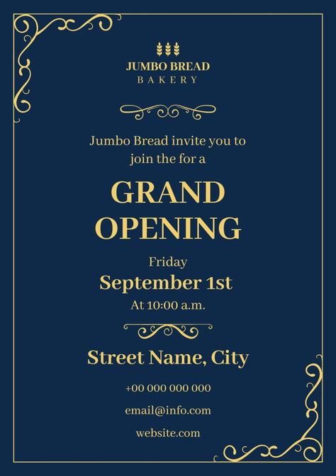 Duotone Jumbo Bread Opening Invitation Restaurant Invitation Card Design, Salon Opening Invitation Card, Opening Invitation Card Design, Spa Grand Opening, Salon Openings, Opening Invitation, Grand Opening Invitations, Church Graphic Design, Skin Care Clinic