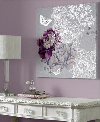 Floral Metal Wall Art - Foter Plum Room, Bedroom Purple, Deco Champetre, Purple Bedrooms, Purple Bedroom, Purple Rooms, Bedroom Remodel, Butterfly Canvas, Drawing Stuff