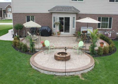 BIONDO CEMENT | Stamped Concrete Picture Gallery Patio And Fire Pit, Cement Patio, Concrete Patio Designs, Concrete Patios, Stamped Concrete Patio, Backyard Porch, Stamped Concrete, Patio Landscaping, Backyard Fire