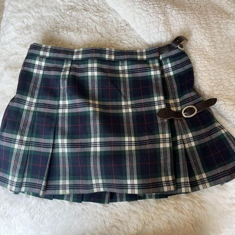 Brandy Melville Dana buckle skirt in plaid... - Depop Brandy Melville Skirt, Buckle Skirt, Plaid Mini Skirt, Low Waist, Brandy Melville, Brandy, Mini Skirt, Mini Skirts, Buckle