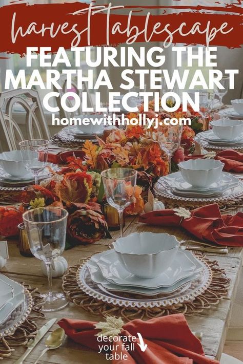 Harvest Table Dining Room, Fall Tablescapes Autumn Centerpieces, Fall Tablescapes Elegant, Dining Room Farmhouse Decor, Thanksgiving Tablescapes Elegant, Harvest Tablescape, Thanksgiving Decorations Table, Martha Stewart Thanksgiving, Thanksgiving Decorations Table Setting