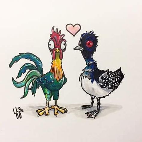 Becky and Hei-Hei Hei Hei Tattoo Moana, Hei Hei Tattoo, Disney Bedroom, Disney Cricut, Disney Bedrooms, Peacock Tattoo, Cross Stitch Floss, Disney Tattoo, Disney Fanatic