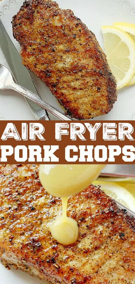 Pork Chop Ninja Foodi Recipes, Air Fryer Basket Recipes, Ninja Foodi Flip Recipes, Ninja Pork Chops, Air Fryer Main Dish Recipes, Thick Pork Chops In Air Fryer, Pork Chops In Ninja Foodi, Pork Chop In Air Fryer, Pork Air Fryer Recipes