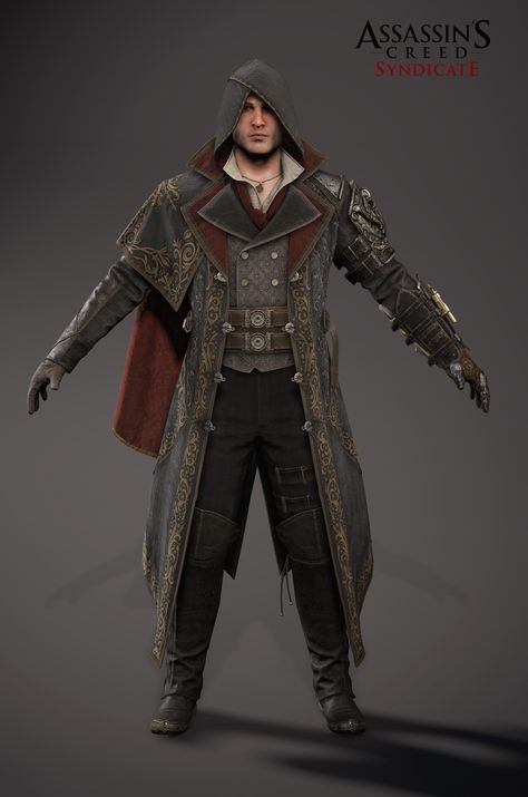 ArtStation - Assassin's Creed Syndicate - Jacob Outfit 07, Mathieu Goulet Assassin Jacket, Assassin Clothing, Assassins Creed Jacob, Assassins Creed Outfit, Modern Assassin, Vampire Outfit, Assassin's Creed Syndicate, Jacob Frye, Assassin's Creed Wallpaper