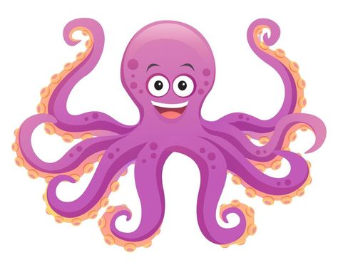 Cute octopus cartoon illustration isolated on white background Octopus For Kids, Octopus Cartoon, Birthday Cake Clip Art, Cartoon Octopus, Octopus Drawing, Octopus Illustration, Character Reference Sheet, Tree Drawings Pencil, Cute Octopus