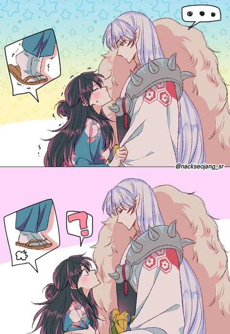 Rin And Sesshomaru, Dibujos Anime Chibi, Seshomaru Y Rin, Inuyasha And Sesshomaru, Inuyasha Fan Art, The Ancient Magus Bride, Anime Nerd, Beautiful Dark Art, Human Art