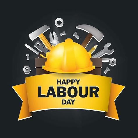 Happy labour day simple poster or banner... | Premium Vector #Freepik #vector #hammer Happy Labour Day Poster Design, Labour Day Poster Design, Happy Labour Day, Simple Poster, Happy Labor Day, Labour, Media Design, Social Media Design, Black Background