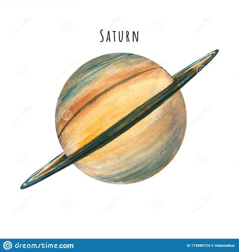 Watercolor Saturn. Hand Drawn Illustration Is Isolated On White. Painted Planet Stock Illustration - Illustration of background, planet: 173880724 Saturn Tattoo Color, Saturn Planet Drawing, Saturn Watercolor, Saturn Illustration, Saturn Painting, Painting Of Saturn, Saturn Watercolor Painting, Planet Watercolor, Saturn Tattoo