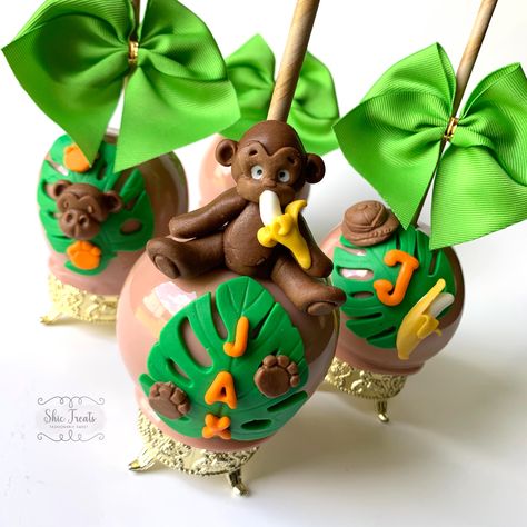 Safari Candy Apples, Lion King Candy Apples, Safari Macarons, Safari Themed Chocolate Covered Strawberries, Safari Theme Cakesicles, Dessert Buffet, Safari Theme, Candy Apples, Cupcake Cakes