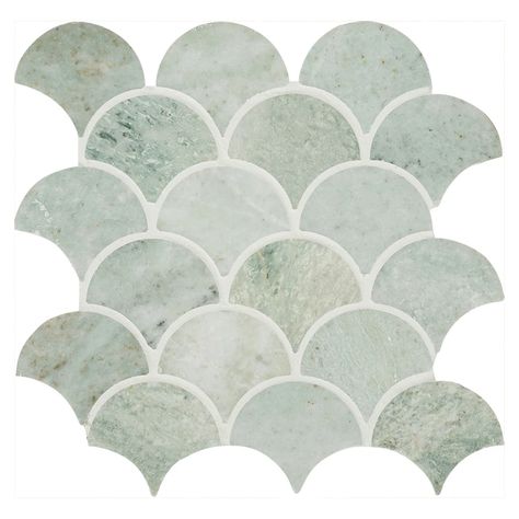 Ming Green Marble Mosaic Fan Tile Fish Scale Ceramic Tiles Kitchen Bathroom Wall Mosaic Tiles - Buy China Ming Green Fan Shaped Mosaic Tiles,Fish Scale Green Wall Tiles,Backsplash Decorative Mosaic Tiles Product on Alibaba.com Fish Scale Floor Tile, Kitchen Fish Scale Tile, Bathroom Fish Scale Tile, Fish Scale Tiles, Fish Scale Mosaic Tile, Green Fish Scale Tiles, Fish Scale Tile, Tile Layout, Mosaic Decor