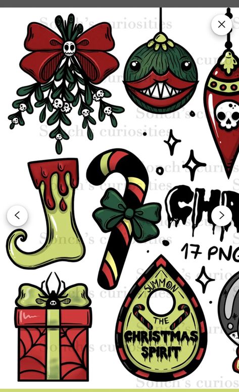 Krampus Tattoo, Christmas Flash, Krampus Christmas, Black Christmas Decorations, Xmas Drawing, Traditional Tattoo Flowers, Winter Diy Crafts, Scary Christmas, Christmas Tattoo