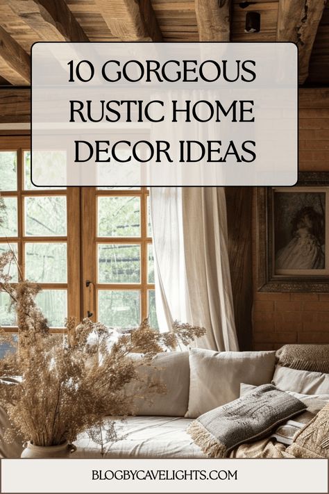 rustic home decor ideas Natural Rustic Decor, Rustic Modern Wall Decor, Elegant Rustic Home Decor, Antler Display Ideas, Bold Furniture, Rustic Design Style, Rustic Home Decor Ideas, Rustic Apartment, Rustic Home Interiors