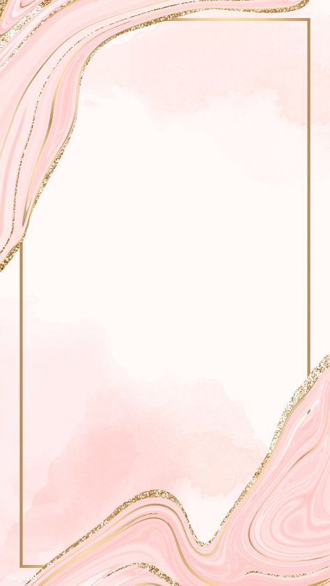 Gold frame on a pink fluid patterned  mobile phone wallpaper vector | premium image by rawpixel.com / Kappy Kappy Pink And Gold Background, Seni Resin, Tapete Gold, Gold Wallpaper Background, Mobile Phone Wallpaper, Rose Gold Wallpaper, Framed Wallpaper, Vector Background Pattern, Marble Background