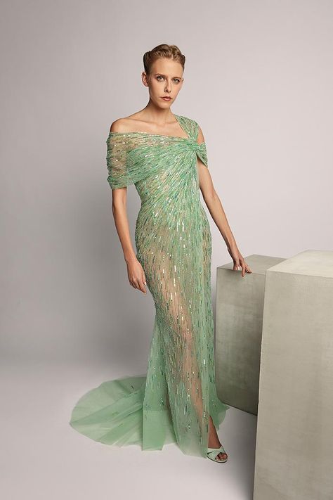 Henna Dress, Rami Al Ali, Soiree Dress, Classy Dress Outfits, Pretty Prom Dresses, Spring Summer 2022, Glam Dresses, Beaded Dress, Summer 2022