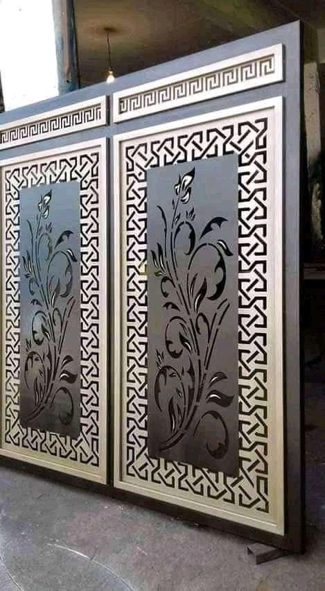 Door Cnc Design, House Main Gates Design Modern, Cnc Gate Design, Cnc Gate Design Modern, Home Main Gate Design Steel, Cnc Door Design Modern Metal, Metal Cnc Design In Elevation, Ms Cnc Gate Design, Main Gate Design In Pakistan