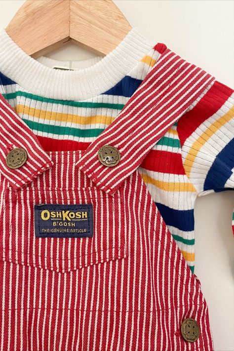 Oshkosh Overalls, Vintage Oshkosh, Vintage Stripes, Vintage Baby Boys, Vintage Kids Clothes, Oshkosh Baby, Concept Shop, Vintage Baby Clothes, Baby Closet