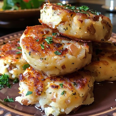 Stuffed Potato Cakes Recipe - Potato Cakes With Cheese, Potatoe Cakes Recipe, How To Make Potato Cakes, Potato Cakes Stuffed With Ground Beef, 2 Ingredient Stuffed Potato Cakes, Potato Cakes Stuffed, Cheesy Stuffed Potato Cakes, Stuffed Potato Cakes Recipe, Beef Stuffed Potato Cakes