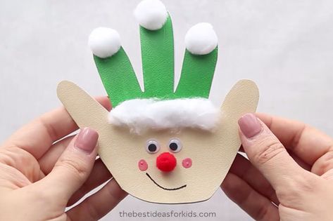 Handprint Cards, Arts And Crafts Activities, Christmas Handprint Crafts, Christmas Handprint, Christmas Preschool, December Crafts, Christmas Crafts For Toddlers, Preschool Christmas Crafts, Craft Christmas