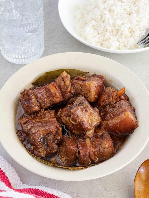 Pork Belly Adobo Recipe Filipino, Pork Adobo Recipe Filipino, Pancit Luglug, Paksiw Na Bangus, Filipino Adobo Recipe, Pork Belly Adobo, Adobo Pork, Filipino Pork Adobo, Pork Adobo Recipe