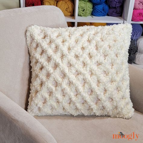 The Fluffy Diamond Pillow Tutorial will show you how to make this super squishy crochet cushion – in both right and left-handed video tutorials! Follow along with the free written crochet pattern on Moogly! Disclaimer: This post includes affiliate links; materials provided by Yarnspirations. Fluffy Diamond Pillow Tutorial: How to Crochet the Fluffy Diamond Pillow... Read More The post Fluffy Diamond Pillow Tutorial appeared first on moogly. Please visit www.mooglyblog.com for this post. If Fluffy Crochet Pillow, Squishy Crochet, Crochet Cushion Covers, Crochet Pillow Patterns Free, Crochet Dreams, Cushion Cover Pattern, Pillow Covers Pattern, Plush Crochet, Crochet Decor