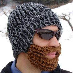 Crochet Beard Hat, Knitted Beard, Lumberjack Beard, Crochet Reversible, Crochet Beard, Beard Beanie, Crocheted Shawls, Diy Beard, Beard Hat