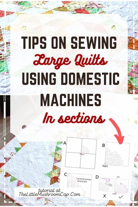 Easy Free Motion Quilting Designs, Beginner Quilt Tutorial, Quilted Bag Patterns, Sewing Machine Quilting, Little Mushroom, Quilting Designs Patterns, Straight Line Quilting, Start Quilting, Quilt Sewing Patterns