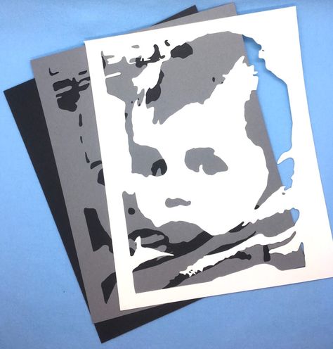 Easy Paper Portraits Layered Stencils, Art Education Lessons, Layered Art, Die Cut Paper, Folded Book Art, Book Sculpture, Art Lessons Elementary, Middle School Art, Art Lesson Plans